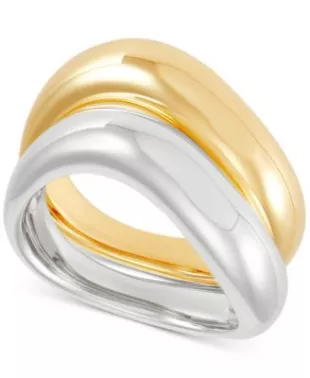 2 Pc. Set Wavy Polished Stack Rings