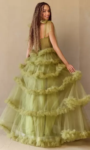 Couture 8900 Ruffled Long Prom Ball Gown