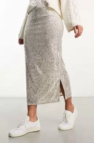 Sequin Midi Skirt
