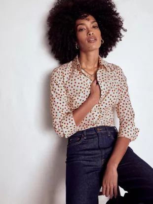 Brown Saskia Stretch Cotton Shirt