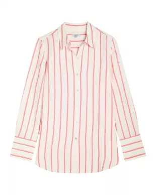 Pink Knox Striped Linen-Blend Shirt