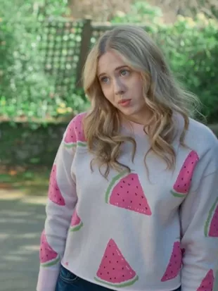 All’s Fair in Love & Mahjong Eden Gilmore Watermelon Print Sweatshirt