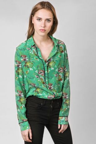 Chemise verte imprimée