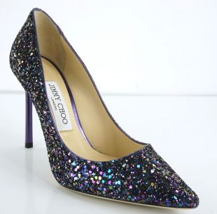 Jimmy Choo Romy Coarse Petrol Glitter Pointed Toe High Heel Pumps SZ 36.5 $625  | eBay