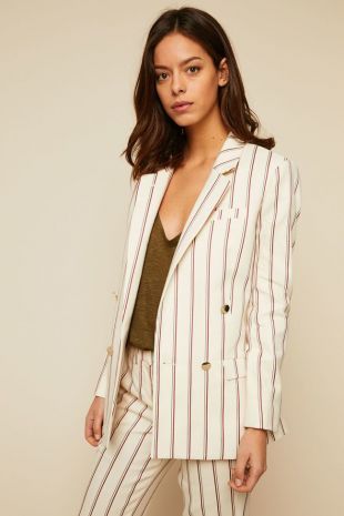 Blazer long à rayures