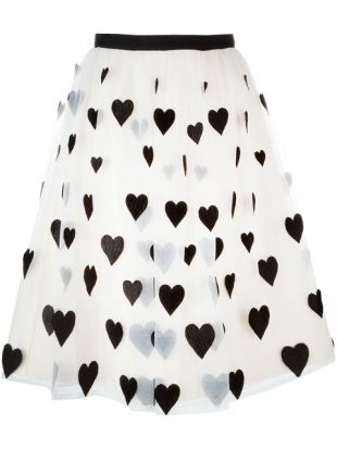 Alice+Olivia Heart Patch Tulle Skirt