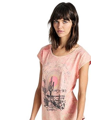 Lucky Brand Womens Desert Dreamer Graphic Crewneck T-Shirt Pink XS
