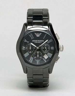 Montre chronographe en céramique noir at asos.com