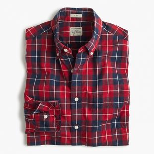 Heather poplin shirt in rustic plaid| J.Crew
