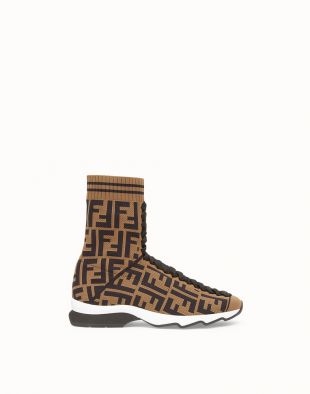 Fendi multicolor fabric sneaker boots online