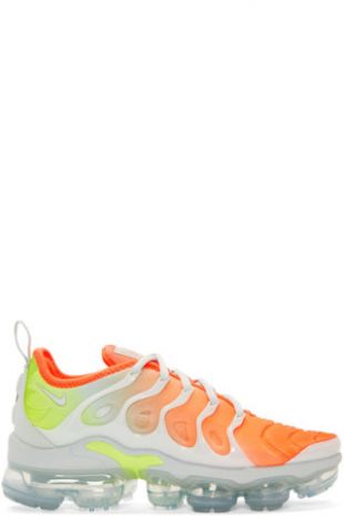 Nike Grey & Orange Air Vapormax Plus Sneakers