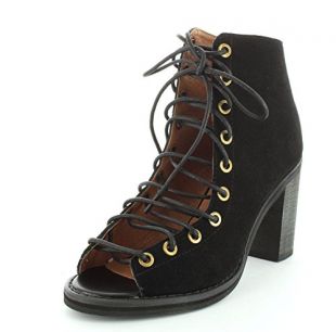 Jeffrey Campbell Women's Cors Peep Toe Booties, Black, 5.5 B(M) US