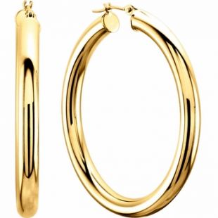 4mm Thick 14k Gold Large Hoop Earrings 1.1/2" only $498.00   Large Hoop Earrings
