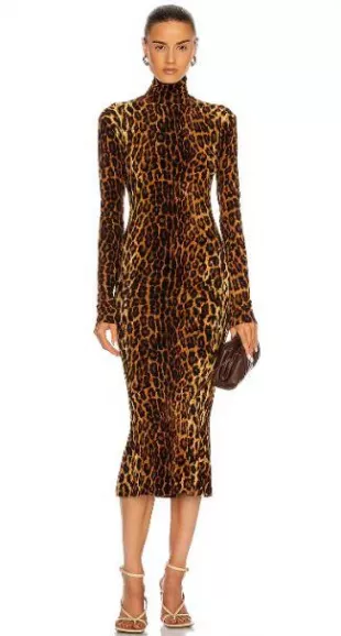 Long Sleeve Turtleneck Fishtail Dress