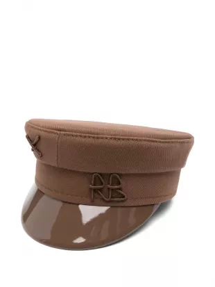 Monogram-embellished Fringed Baker Boy Cap