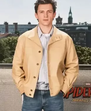 Spider Man Promo Tom Holland 2026 Tan Jacket