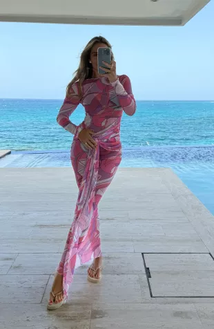Store Mesh Tie Dress