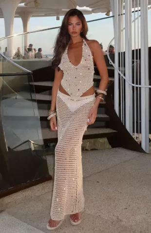 Dance With You Crochet Maxi Skirt & Top Set