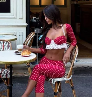 Frieda Capri PantRed Polka Dot