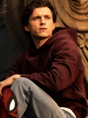 Spiderman 2026 Tom Holland Maroon Hoodie