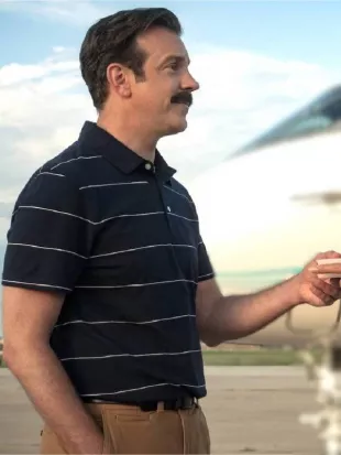 Ted Lasso Jason Sudeikis S04 Striped Polo Shirt
