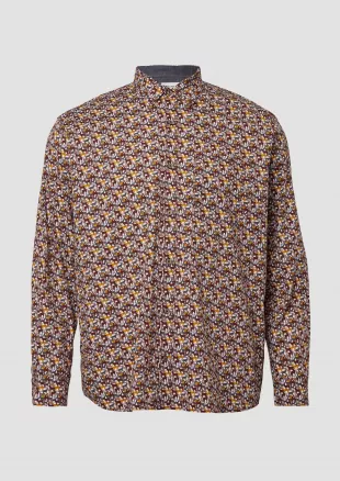 Regular Fit: Shirt With All-Over Print and Breast Pocket