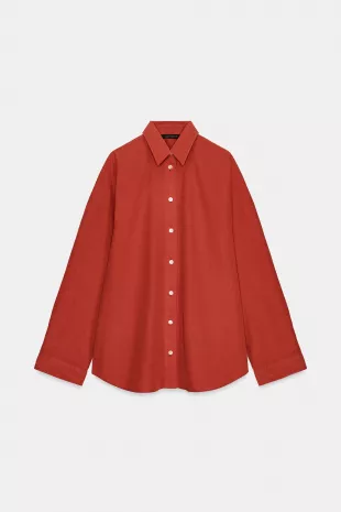 Washed Oversize Poplin Shirt