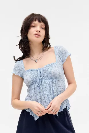 Kimchi Blue Piper Cap Sleeve Blouse
