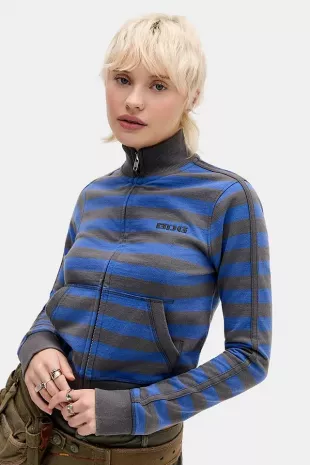Stripe Shrunken Track Top