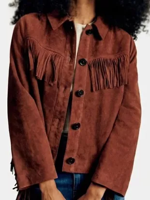 Ransom Canyon S02 Minka Kelly Suede Fringe Jacket