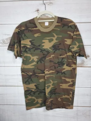 Camouflage Camo Single Stitch Pocket T Shirt