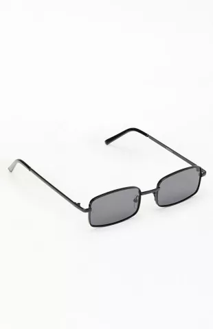 Black Metal Rectangle Sunglasses