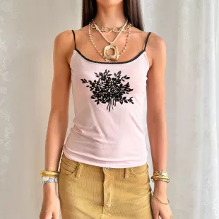 Blumarine Floral Mesh Cami