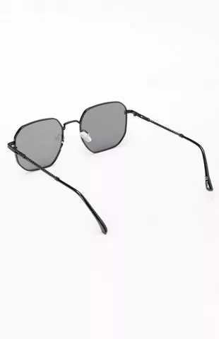 Black Metal Rectangle Sunglasses