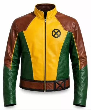 Rogue Inspired Color Block Leather Jacket