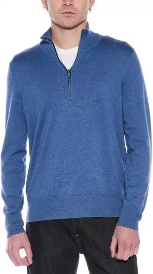 Supima® Cotton Pique Quarter-Zip Sweater