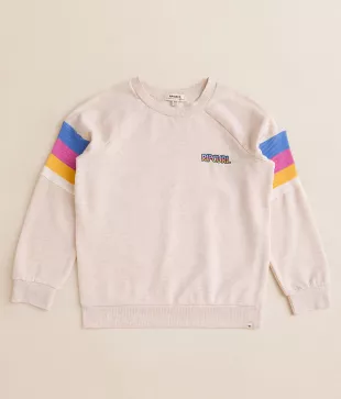 Las Dalias Cotton Blend Fleece Raglan Sweatshirt