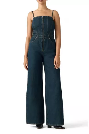 Seamed Denim Jumpsuit