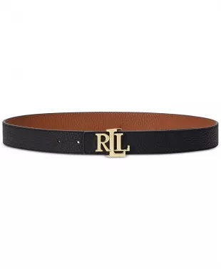 Logo Reversible Pebbled Leather Belt