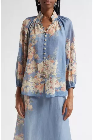 Cascadian Billow Linen Button-Up Shirt