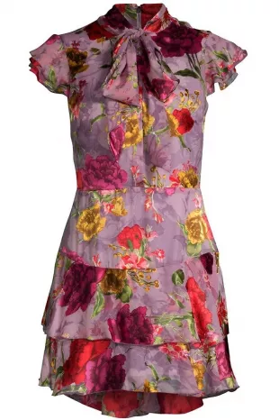 Lashay Tie Neck Ruffle Dress