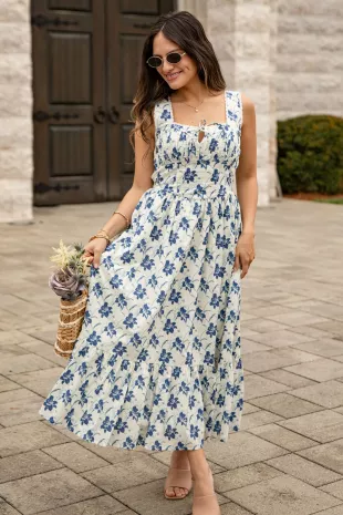 White Floral Maxi Dress