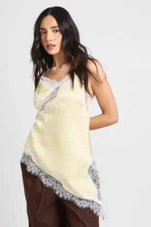 Asymmetrical Lace Mini Dress