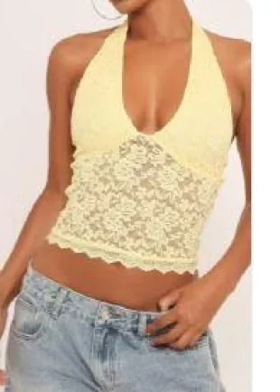 Halterneck Plunge Front Top
