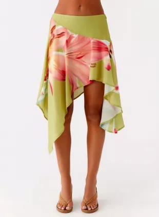 Kia Low Rise Asymmetrical Midi Skirt