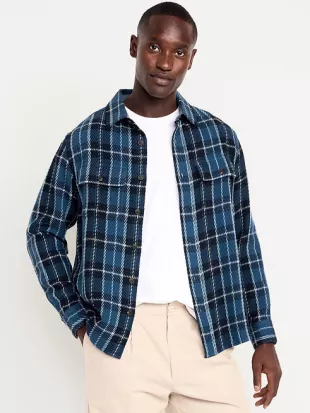 Loose Fit Plaid Pocket Shirt