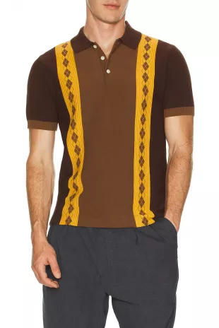 Knit Polo Stripe Argyle