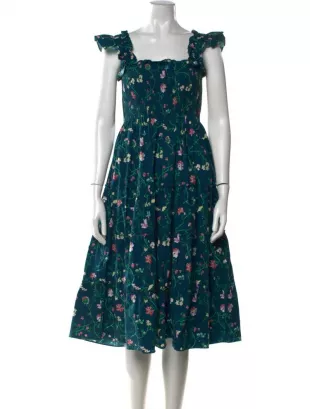 Home Floral Print Midi Length Dress