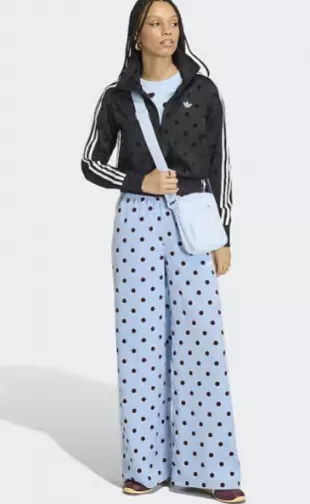 Wide Leg Satin Track Pants