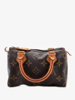 Pre-Owned Speedy Mini HL Handbag Monogram Canvas Satchel